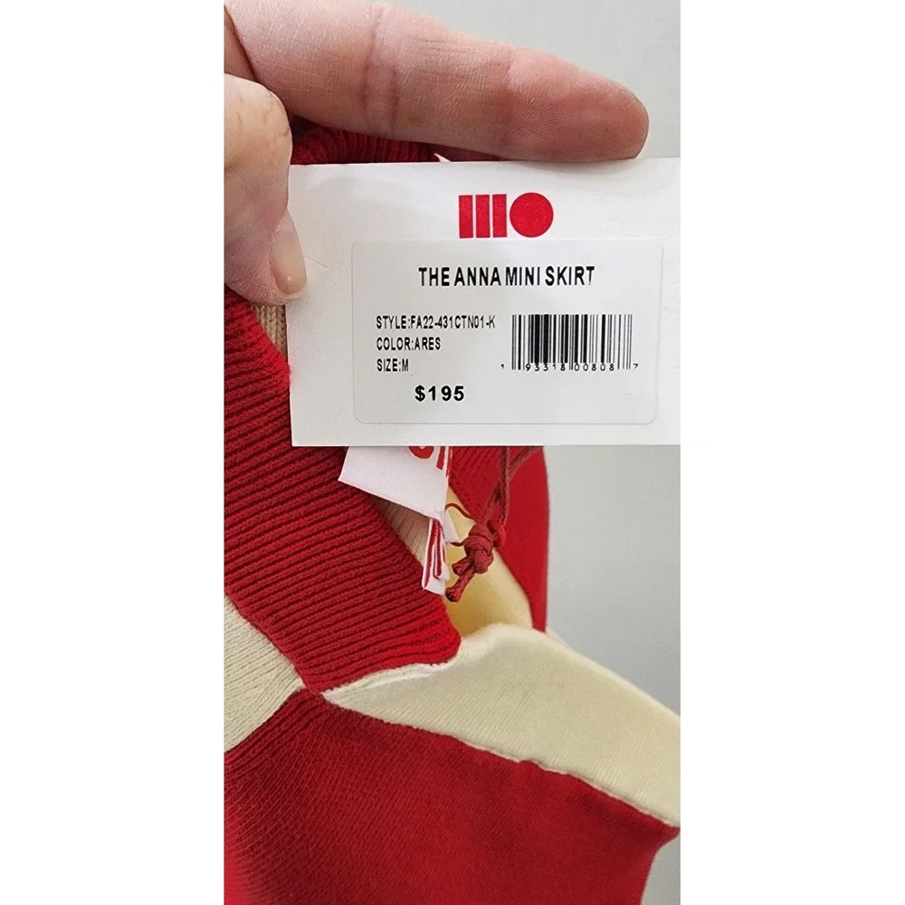 Solid & Striped The Anna Mini Skirt Red Cream Colorblock Knit Button Front M NEW